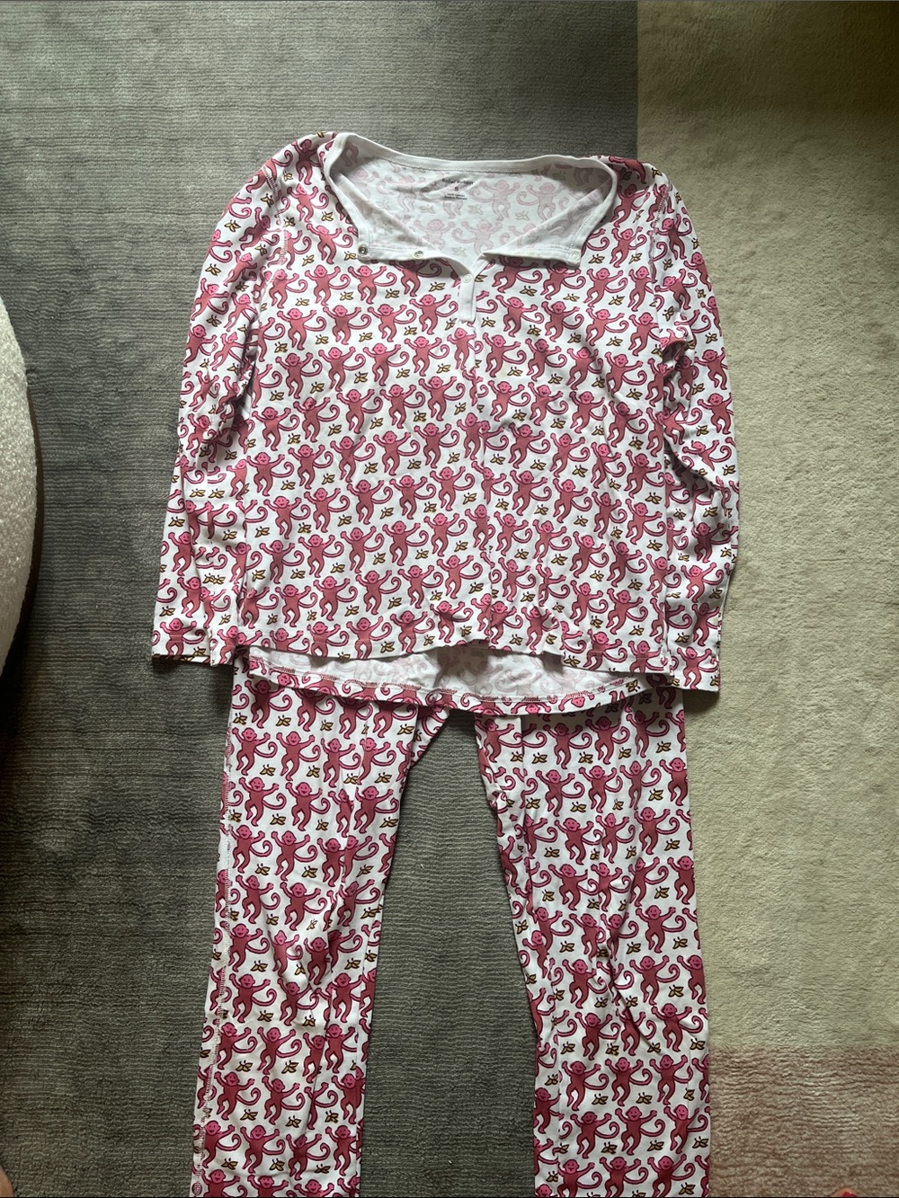 Roller Rabbit Pink Monkey Print Pajama Set